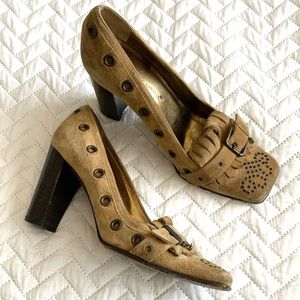 Dolce & Gabbana vintage Suede square toed pumps, 39